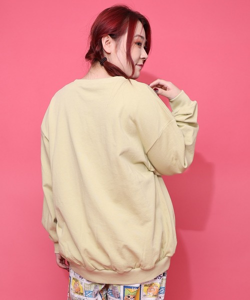 ScoLar(スカラー)の「161619:スカラールーム柄裏毛プルオーバー(Tシャツ/カットソー・レディース・イエロー/ネイビー/オートミール/ピンク・M)」の9枚目の写真
