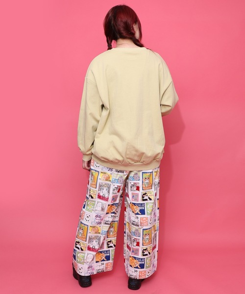 ScoLar(スカラー)の「161619:スカラールーム柄裏毛プルオーバー(Tシャツ/カットソー・レディース・イエロー/ネイビー/オートミール/ピンク・M)」の10枚目の写真