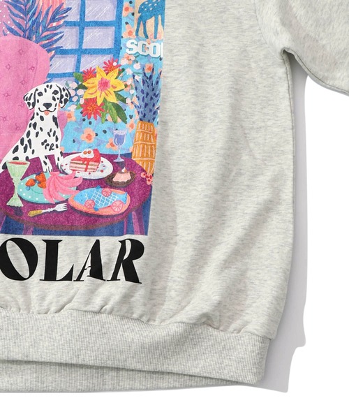ScoLar(スカラー)の「161619:スカラールーム柄裏毛プルオーバー(Tシャツ/カットソー・レディース・イエロー/ネイビー/オートミール/ピンク・M)」の20枚目の写真