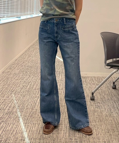 Oriens JOURNAL STANDARD（オリエンス ジャーナルスタンダード）の「フレアデニムパンツ（デニムパンツ・レディース・グレー/ネイビー・36/38）」の21枚目の写真