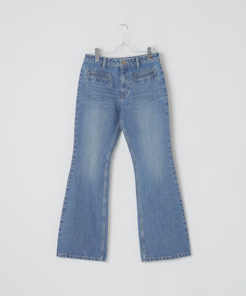 Oriens JOURNAL STANDARD（オリエンス ジャーナルスタンダード）の「フレアデニムパンツ（デニムパンツ・レディース・グレー/ネイビー・36/38）」の8枚目の写真