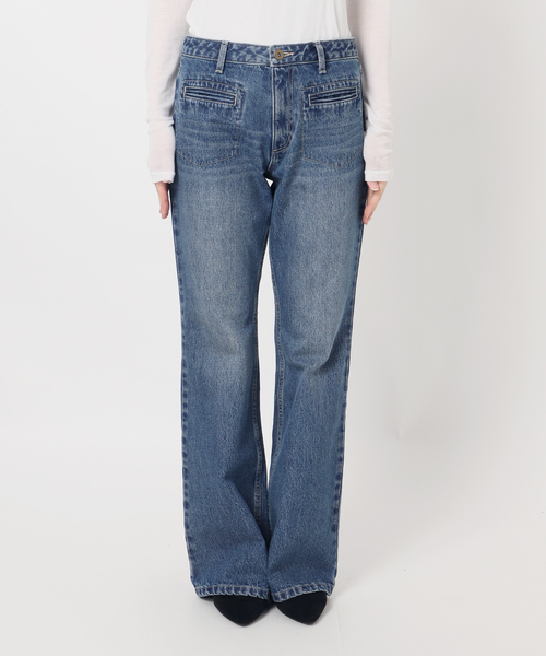 Oriens JOURNAL STANDARD（オリエンス ジャーナルスタンダード）の「フレアデニムパンツ（デニムパンツ・レディース・グレー/ネイビー・36/38）」の9枚目の写真