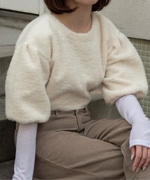 lawgy | fluffy puff shoulder short tops / フラッフィーパフショルダーショートトップス(その他トップス)