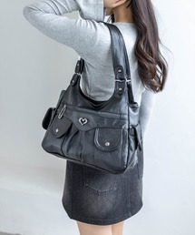 clear | ヴィンテージライクハートモチーフ合皮バッグ［Y2K カジュアル 着回し力抜群］≪新作≫(ハンドバッグ)