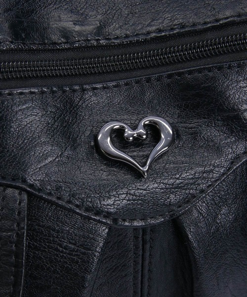clear（クリア）の「ヴィンテージライクハートモチーフ合皮バッグ［Y2K カジュアル 着回し力抜群］≪新作≫（ハンドバッグ・レディース・レッド/ブラック/ブラウン・F）」の10枚目の写真