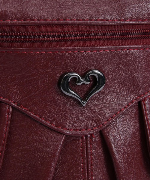 clear（クリア）の「ヴィンテージライクハートモチーフ合皮バッグ［Y2K カジュアル 着回し力抜群］≪新作≫（ハンドバッグ・レディース・レッド/ブラック/ブラウン・F）」の16枚目の写真