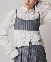 【W:Huku / ソフトタッチツイル】ロング ストラップ キャミソール ビスチェ / Soft-Touch Twill Long Strap Bustier