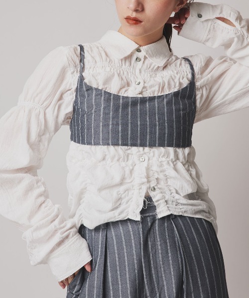 W:Huku(フーク)の「【W:Huku / ソフトタッチツイル】ロング ストラップ キャミソール ビスチェ / Soft-Touch Twill Long Strap Bustier(ベスト・レディース・ブラック/ベージュ系その他/ブラウン系その他/グレー系その他・FREE)」の3枚目の写真