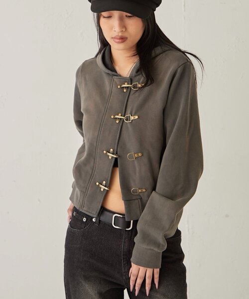 WHO'S WHO gallery（フーズフーギャラリー）の「ファイヤーマンフックパーカー（パーカー・レディース・グリーン/チャコールグレー/ライトグレー・SMALL/MEDIUM）」の11枚目の写真