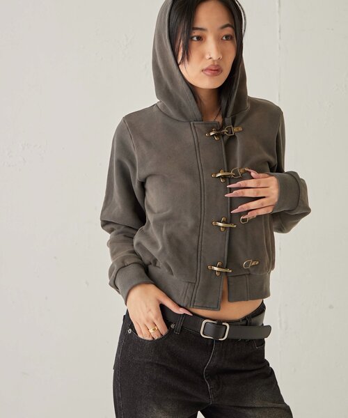 WHO'S WHO gallery（フーズフーギャラリー）の「ファイヤーマンフックパーカー（パーカー・レディース・グリーン/チャコールグレー/ライトグレー・SMALL/MEDIUM）」の14枚目の写真