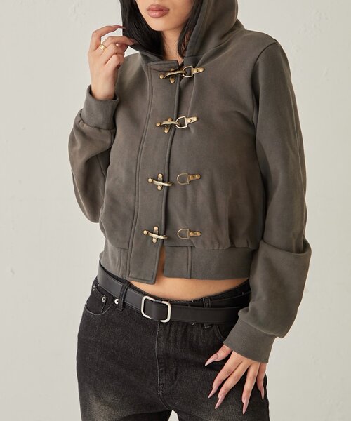 WHO'S WHO gallery（フーズフーギャラリー）の「ファイヤーマンフックパーカー（パーカー・レディース・グリーン/チャコールグレー/ライトグレー・SMALL/MEDIUM）」の15枚目の写真