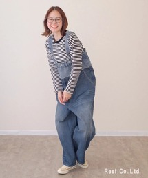 mililopiulu（ミリロピュール）の「mililopiulu/ミリロピュール　ウエストデニム ロングサロペット（サロペット/オーバーオール）」