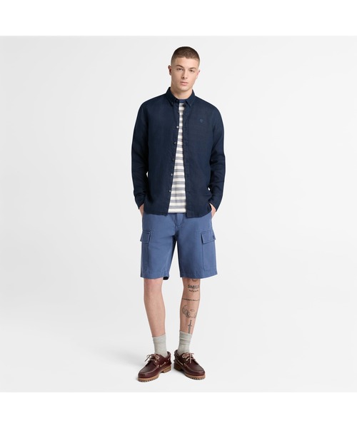 Timberland（ティンバーランド）の「リネン シャツ メンズ（シャツ/ブラウス・メンズ・ダークブルー・X-LARGE/MEDIUM/LARGE）」の2枚目の写真