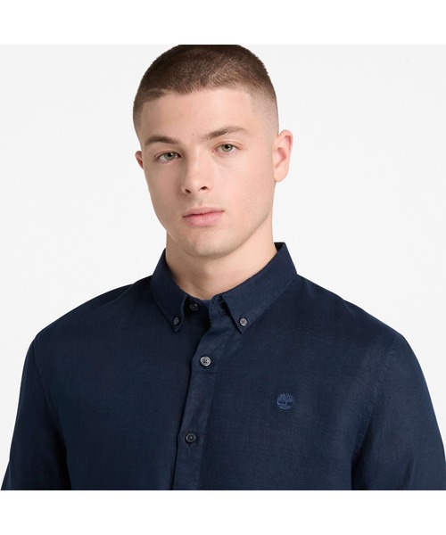 Timberland（ティンバーランド）の「リネン シャツ メンズ（シャツ/ブラウス・メンズ・ダークブルー・X-LARGE/MEDIUM/LARGE）」の3枚目の写真
