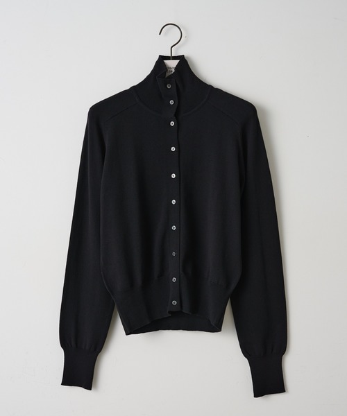 paradigm（パラダイム）の「【paradigm】コットンモダール襟付ハイネックカーデ（カーディガン/ボレロ・レディース・ホワイト/ライトグレー/ブラック/チャコールグレー・SMALL/MEDIUM）」の2枚目の写真