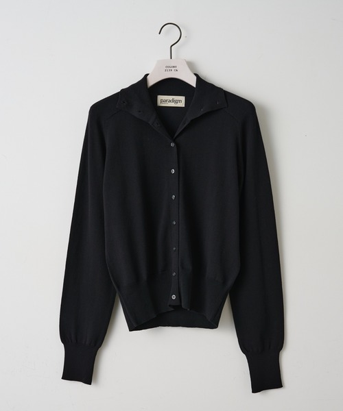 paradigm（パラダイム）の「【paradigm】コットンモダール襟付ハイネックカーデ（カーディガン/ボレロ・レディース・ホワイト/ライトグレー/ブラック/チャコールグレー・SMALL/MEDIUM）」の5枚目の写真