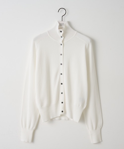 paradigm（パラダイム）の「【paradigm】コットンモダール襟付ハイネックカーデ（カーディガン/ボレロ・レディース・ホワイト/ライトグレー/ブラック/チャコールグレー・SMALL/MEDIUM）」の18枚目の写真