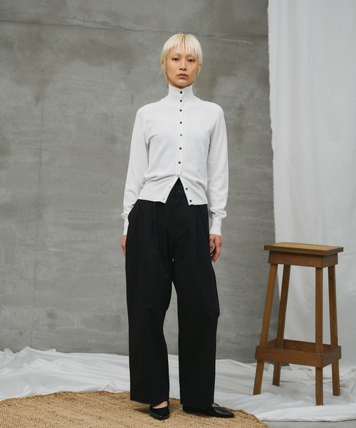 paradigm（パラダイム）の「【paradigm】コットンモダール襟付ハイネックカーデ（カーディガン/ボレロ・レディース・ホワイト/ライトグレー/ブラック/チャコールグレー・SMALL/MEDIUM）」の10枚目の写真