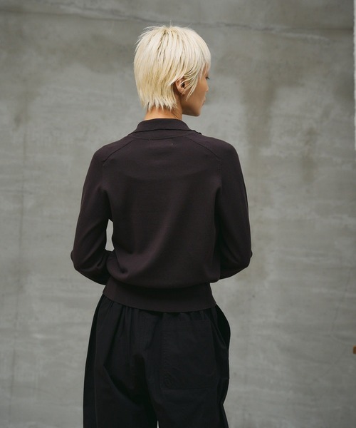 paradigm（パラダイム）の「【paradigm】コットンモダール襟付ハイネックカーデ（カーディガン/ボレロ・レディース・ホワイト/ライトグレー/ブラック/チャコールグレー・SMALL/MEDIUM）」の16枚目の写真