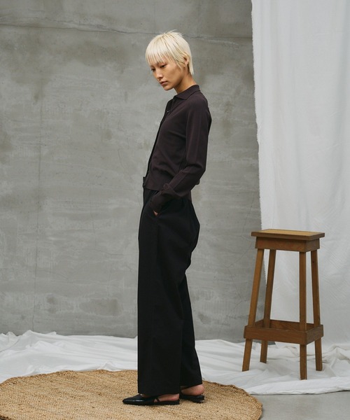 paradigm（パラダイム）の「【paradigm】コットンモダール襟付ハイネックカーデ（カーディガン/ボレロ・レディース・ホワイト/ライトグレー/ブラック/チャコールグレー・SMALL/MEDIUM）」の17枚目の写真