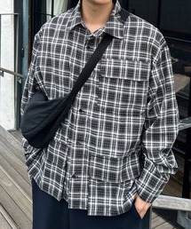【ユニセックス】ビッグポケットレギュラーカラーシャツ