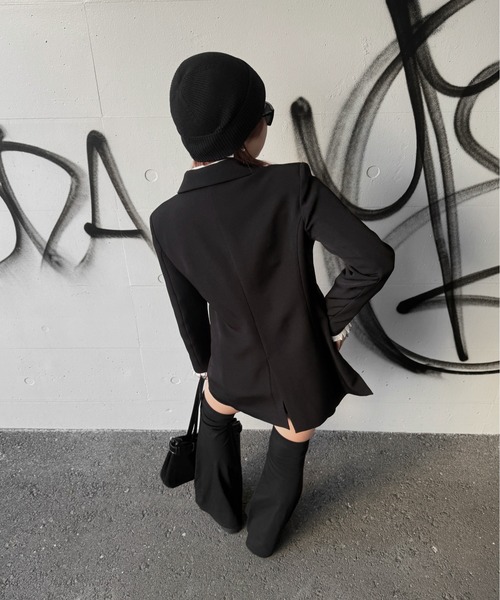 jiasecond.（ジアセカンド）の「【jiasecond.】アシンメトリーフックオーバージャケット / ジャケット アウター モード アシメ 変形 ピアス オーバー（テーラードジャケット・レディース・ブラック・FREE）」の17枚目の写真