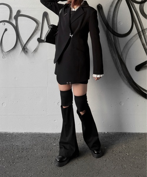 jiasecond.（ジアセカンド）の「【jiasecond.】アシンメトリーフックオーバージャケット / ジャケット アウター モード アシメ 変形 ピアス オーバー（テーラードジャケット・レディース・ブラック・FREE）」の21枚目の写真