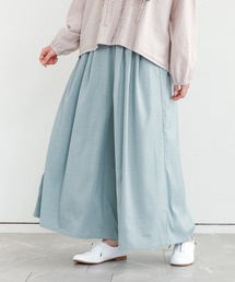 リネンライクタックガウチョパンツ