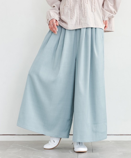 n'OrLABEL（ノアールレーベル）の「『リネンライクタックガウチョパンツ』（その他パンツ・レディース・ライトブルー/チャコール/ブラック・FREE）」の6枚目の写真