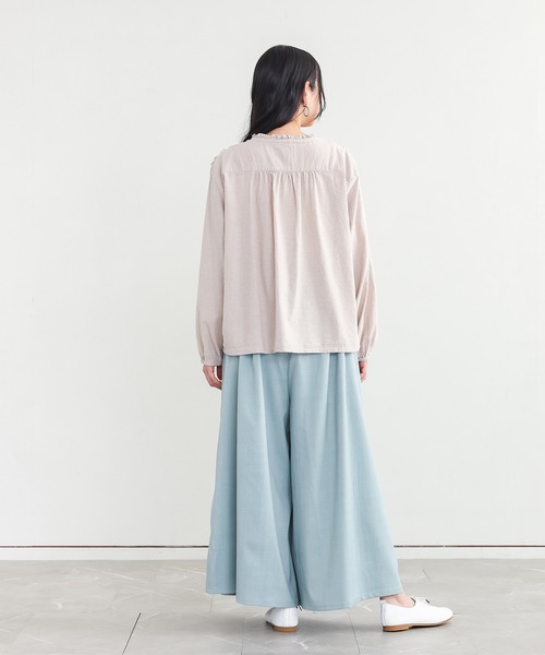 n'OrLABEL（ノアールレーベル）の「『リネンライクタックガウチョパンツ』（その他パンツ・レディース・ライトブルー/チャコール/ブラック・FREE）」の8枚目の写真
