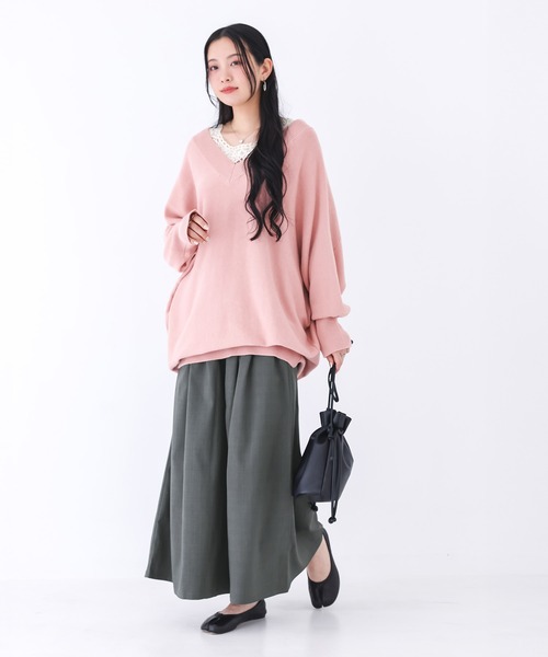 n'OrLABEL（ノアールレーベル）の「『リネンライクタックガウチョパンツ』（その他パンツ・レディース・ライトブルー/チャコール/ブラック・FREE）」の12枚目の写真
