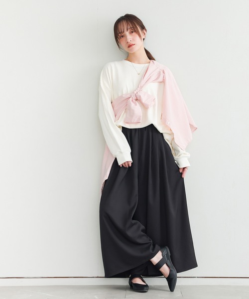 n'OrLABEL（ノアールレーベル）の「『リネンライクタックガウチョパンツ』（その他パンツ・レディース・ライトブルー/チャコール/ブラック・FREE）」の16枚目の写真