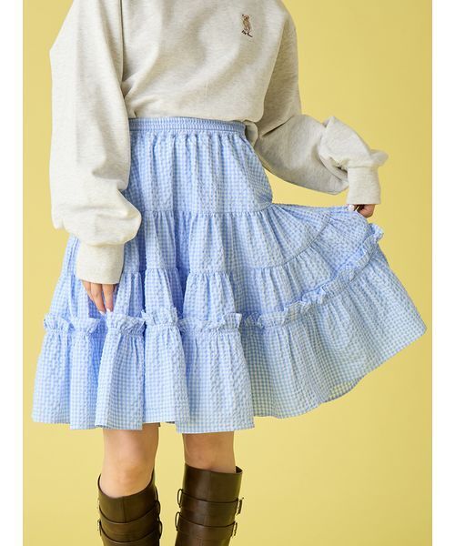 LILY BROWN（リリーブラウン）の「2wayティアードスカート（スカート・レディース・ブラック/ブルー/ホワイト・F）」の4枚目の写真