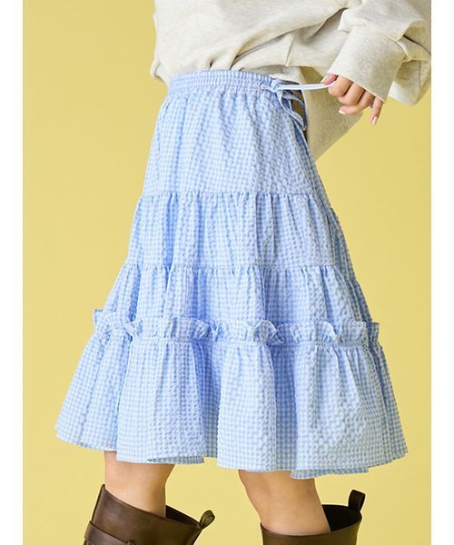 LILY BROWN（リリーブラウン）の「2wayティアードスカート（スカート・レディース・ブラック/ブルー/ホワイト・F）」の7枚目の写真