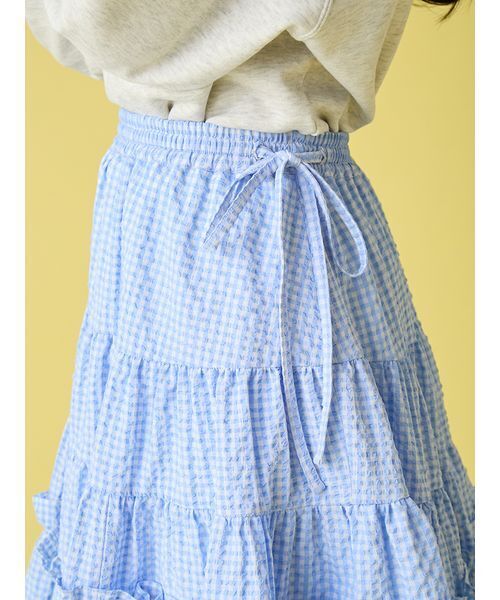 LILY BROWN（リリーブラウン）の「2wayティアードスカート（スカート・レディース・ブラック/ブルー/ホワイト・F）」の9枚目の写真