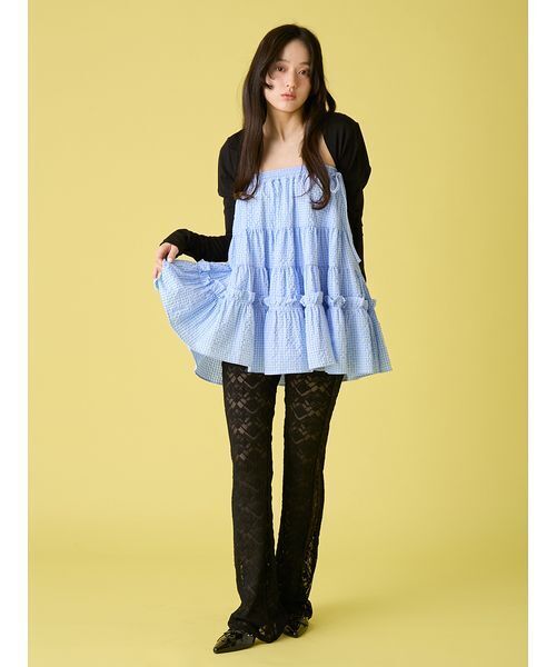 LILY BROWN（リリーブラウン）の「2wayティアードスカート（スカート・レディース・ブラック/ブルー/ホワイト・F）」の14枚目の写真