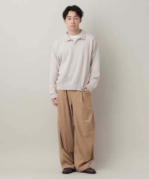 RAGEBLUE（レイジブルー）の「Low Gauge Skipper Knit/スキッパーニットポロ（ポロシャツ・メンズ・ブルー/ブラック/ライトグレー/イエロー・MEDIUM/LARGE）」の6枚目の写真