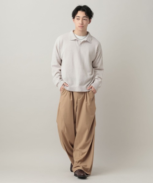 RAGEBLUE（レイジブルー）の「Low Gauge Skipper Knit/スキッパーニットポロ（ポロシャツ・メンズ・ブルー/ブラック/ライトグレー/イエロー・MEDIUM/LARGE）」の7枚目の写真
