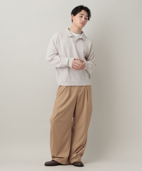 RAGEBLUE（レイジブルー）の「Low Gauge Skipper Knit/スキッパーニットポロ（ポロシャツ・メンズ・ブルー/ブラック/ライトグレー/イエロー・MEDIUM/LARGE）」の8枚目の写真