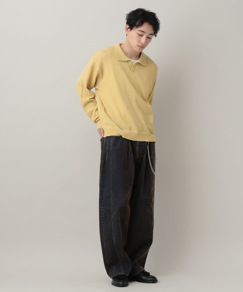 RAGEBLUE（レイジブルー）の「Low Gauge Skipper Knit/スキッパーニットポロ（ポロシャツ・メンズ・ブルー/ブラック/ライトグレー/イエロー・MEDIUM/LARGE）」の13枚目の写真