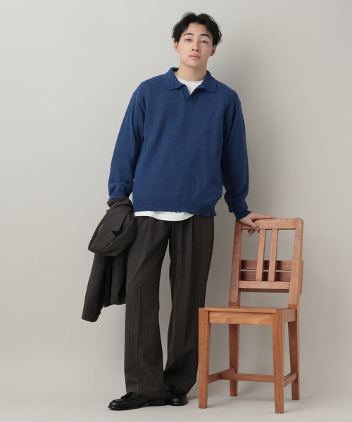 RAGEBLUE（レイジブルー）の「Low Gauge Skipper Knit/スキッパーニットポロ（ポロシャツ・メンズ・ブルー/ブラック/ライトグレー/イエロー・MEDIUM/LARGE）」の18枚目の写真