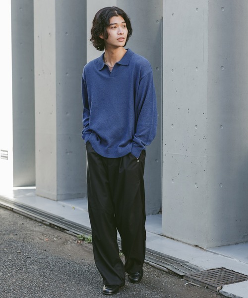 セール】Low Gauge Skipper Knit/スキッパーニットポロ（ポロシャツ
