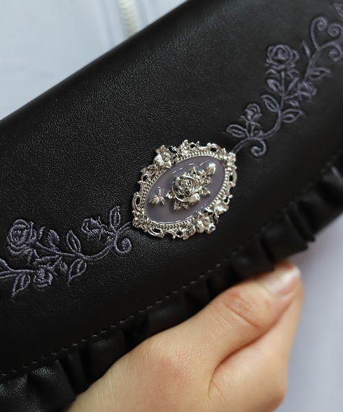 axes femme（アクシーズファム）の「ローズ刺繍フリル長財布（その他雑貨・レディース・ブラック/ピンク/ブルー・FREE）」の22枚目の写真