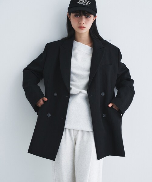 CODE A（コードエー）の「arc tailored jacket（テーラードジャケット・レディース・ブラック/ライトベージュ・00）」の3枚目の写真