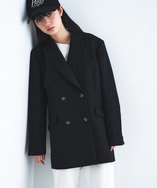 CODE A（コードエー）の「arc tailored jacket（テーラードジャケット・レディース・ブラック/ライトベージュ・00）」の4枚目の写真