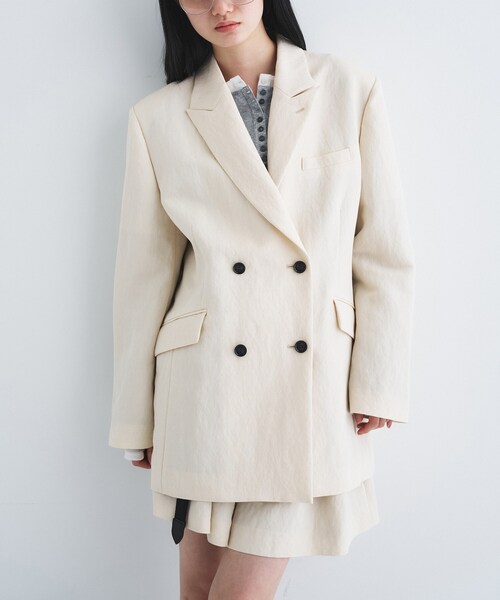 CODE A（コードエー）の「arc tailored jacket（テーラードジャケット・レディース・ブラック/ライトベージュ・00）」の10枚目の写真