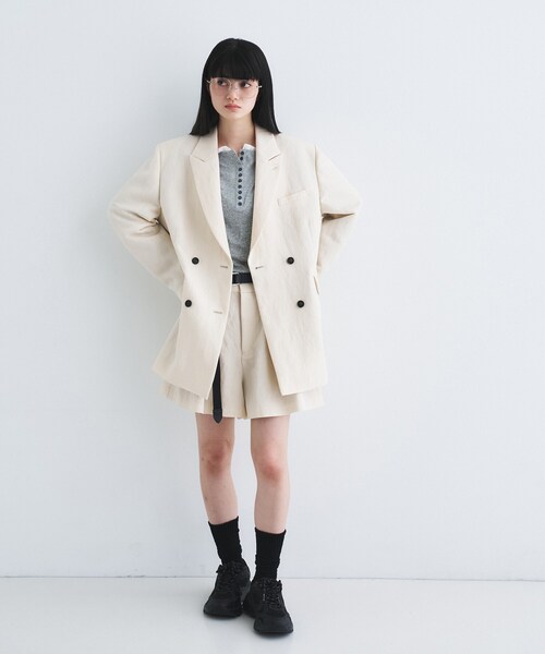 CODE A（コードエー）の「arc tailored jacket（テーラードジャケット・レディース・ブラック/ライトベージュ・00）」の12枚目の写真