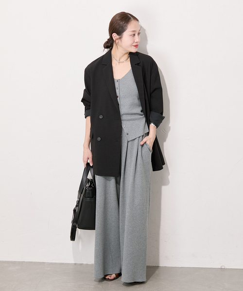 JOURNAL STANDARD（ジャーナルスタンダード）の「コットンシルクミックス2WAYキャミソール（キャミソール・レディース・グレー/ネイビー・FREE）」の4枚目の写真