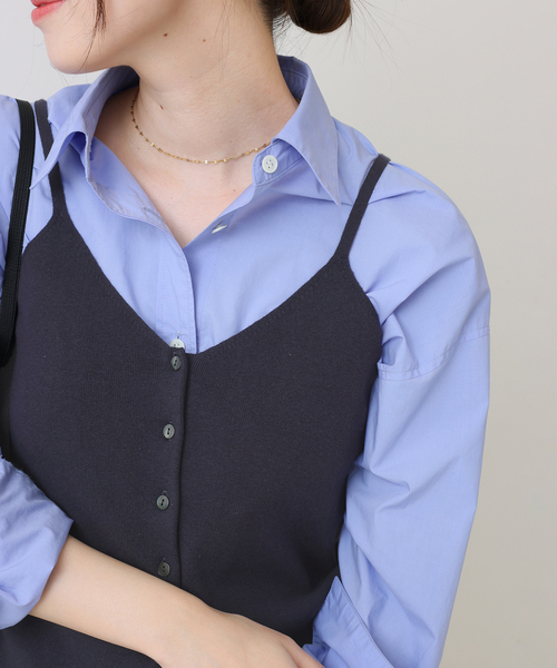 JOURNAL STANDARD（ジャーナルスタンダード）の「コットンシルクミックス2WAYキャミソール（キャミソール・レディース・グレー/ネイビー・FREE）」の13枚目の写真