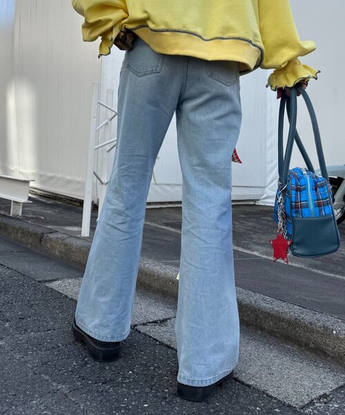 CIAOPANIC TYPY（チャオパニックティピー）の「【HELLO.SANFRANCISCO/ハローサンフランシスコ】カラフルリボンフレアデニム（デニムパンツ・レディース・ブルー/サックスブルー・SMALL/MEDIUM）」の15枚目の写真